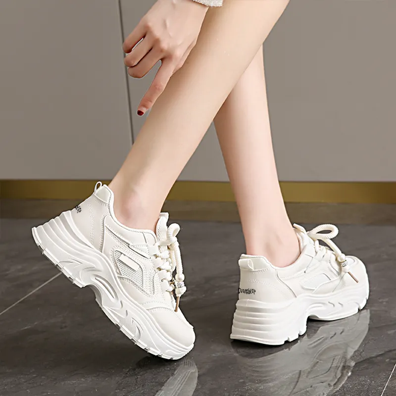 Budding Bear Anti-Slip Wear-Resistant Breathable Height Increasing Low-Top Chunky Sneakers Women's-17
