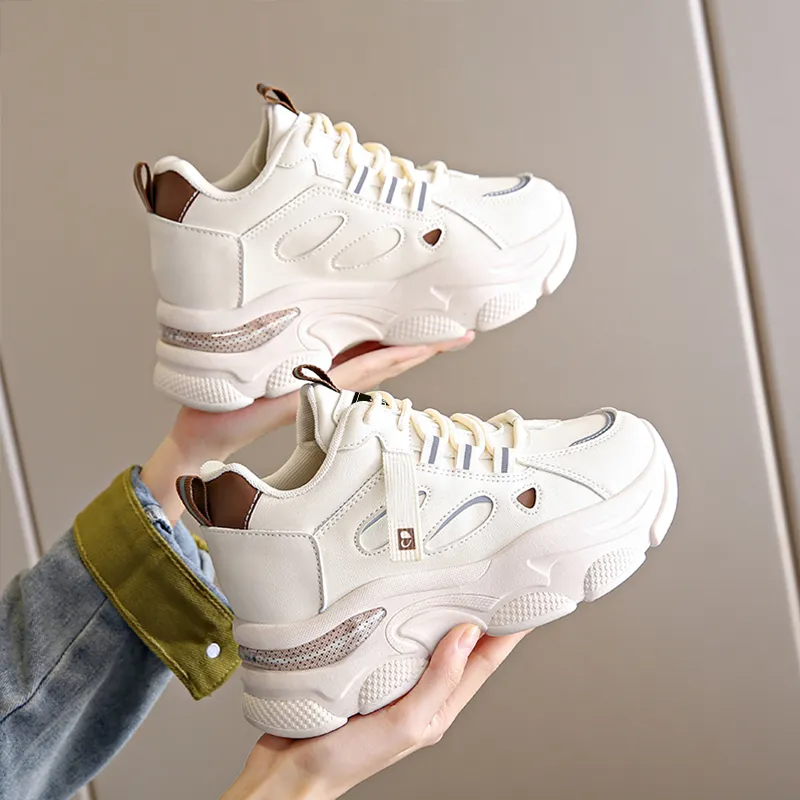 Budding Bear Slip Resistant, Abrasion Resistant, Lightweight, Height Increasing Low Top Chunky Sneakers Women's-18