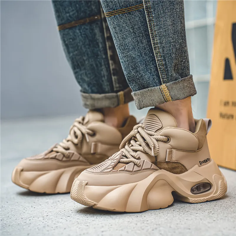 Budding Bear Anti-Slip And Wear-Resistant Lightweight Height Increasing Low-Top Chunky Sneakers Men's-14