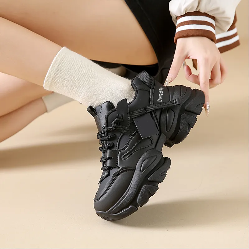 Budding Bear Slip Resistant, Abrasion Resistant, Lightweight, Height Increasing Low Top Chunky Sneakers Women's Box-14