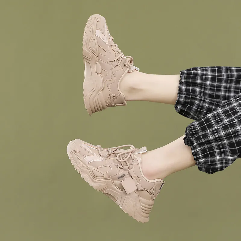 Budding Bear Anti-Slip And Wear-Resistant Lightweight Height Increasing Low-Top Chunky Sneakers Women's-4