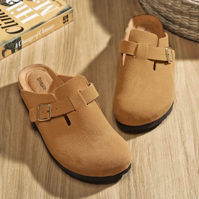Budding Bear Cork Sole Quiet Odor Resistant Abrasion Resistant Slip Resistant Closed Toe Slippers Unisex-2