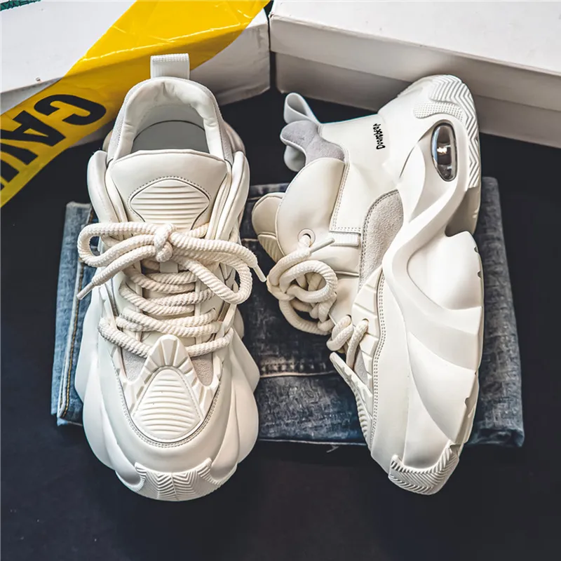Budding Bear Anti-Slip And Wear-Resistant Lightweight Height Increasing Low-Top Chunky Sneakers Men's-7
