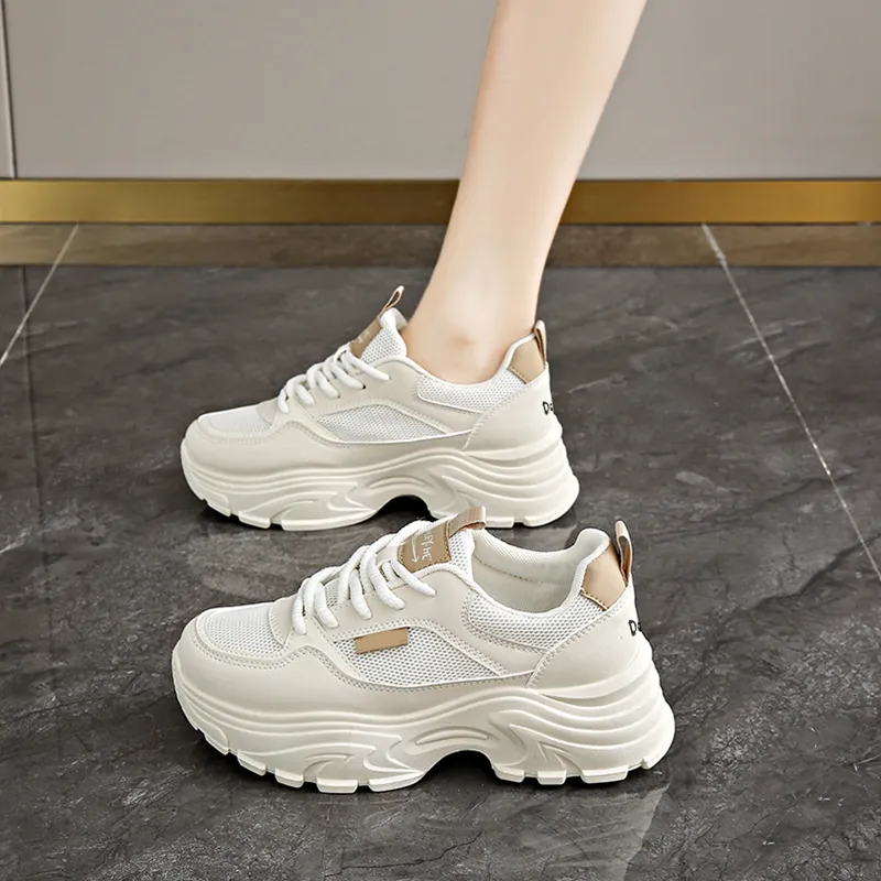 Budding Bear Anti-Slip Wear-Resistant Breathable Lightweight Height Increasing Low-Top Chunky Sneakers Women's-16