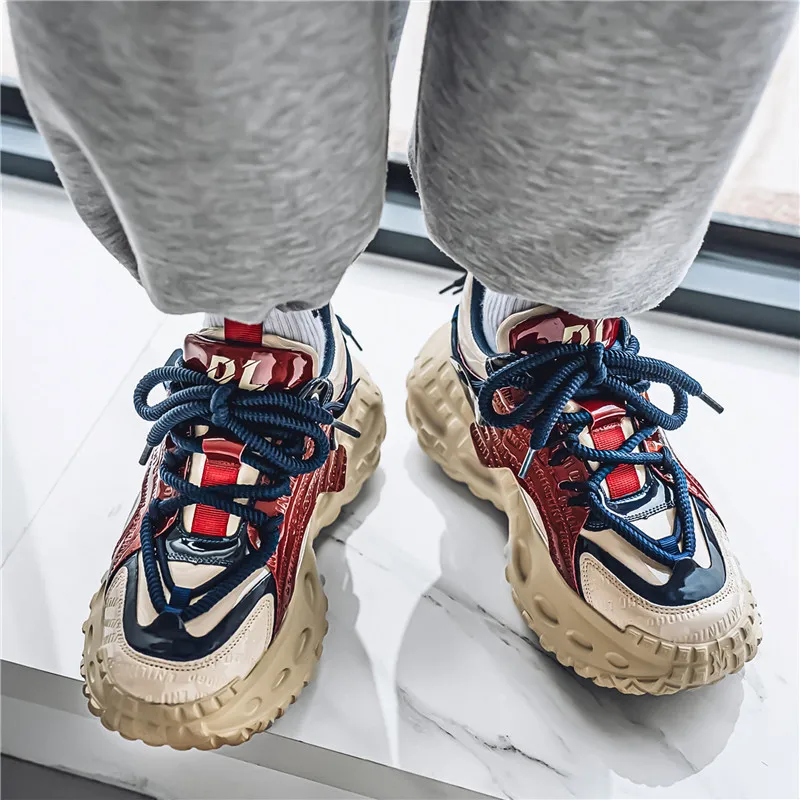 Budding Bear Slip Resistant, Abrasion Resistant, Breathable, Height Increasing Low Top Chunky Sneakers Men's-17
