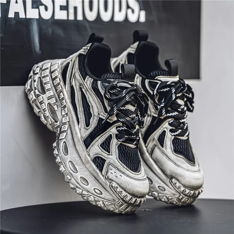 Budding Bear Anti-Slip Wear-Resistant Breathable Lightweight Height Increasing Low-Top Chunky Sneakers Men's-16