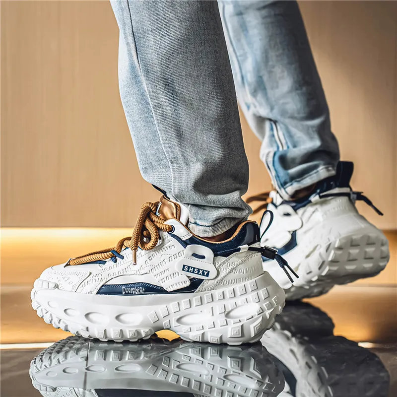 Budding Bear Slip Resistant, Abrasion Resistant, Breathable, Height Increasing Low Top Chunky Sneakers Men's-2