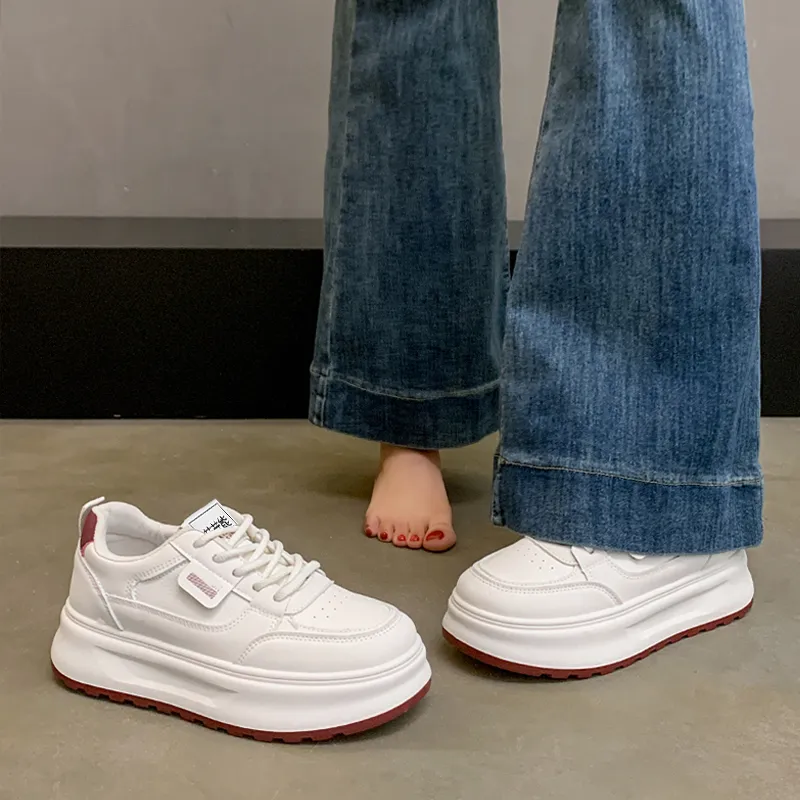 Budding Bear Anti-Slip And Wear-Resistant Height Increasing Low-Top Skateboard Shoes Women's-37