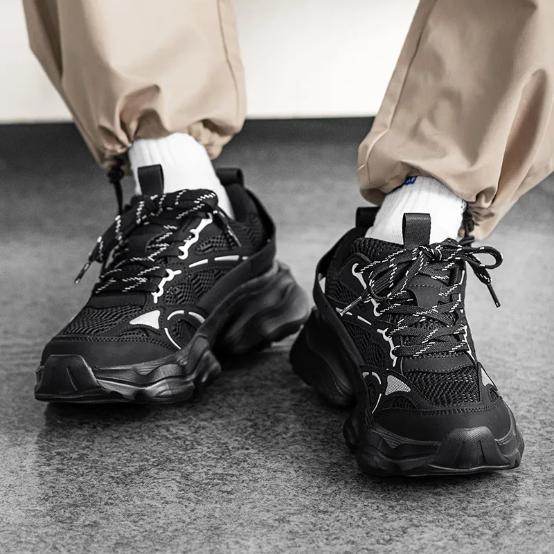 Budding Bear Anti Slip Wear Resistant Breathable Lightweight Height Increasing Low Top Chunky Sneakers Men's Box-41