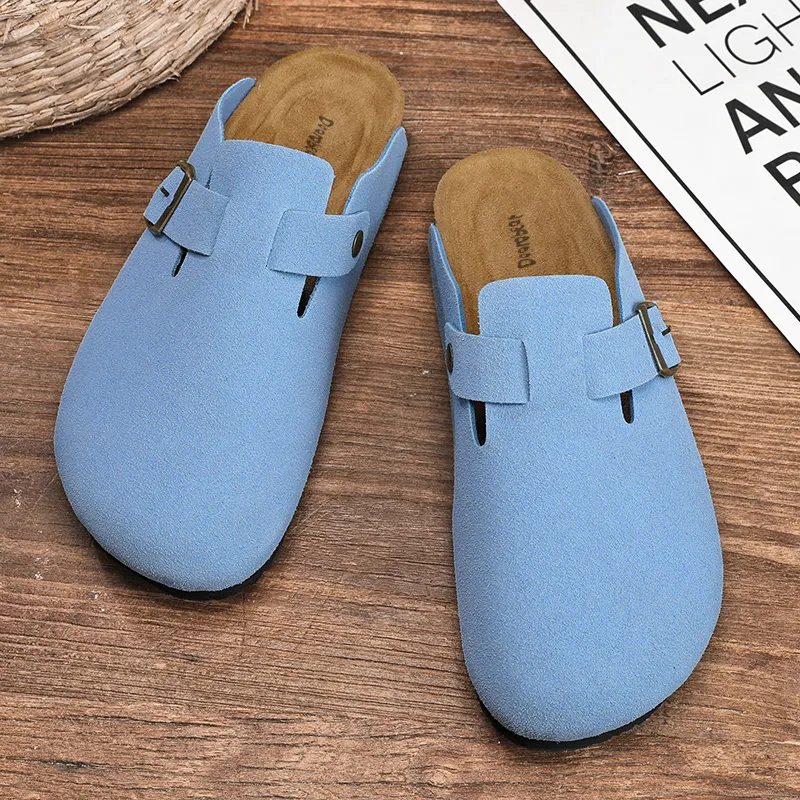 Budding Bear Cork Sole Quiet Odor Resistant Abrasion Resistant Slip Resistant Closed Toe Slippers Unisex-50