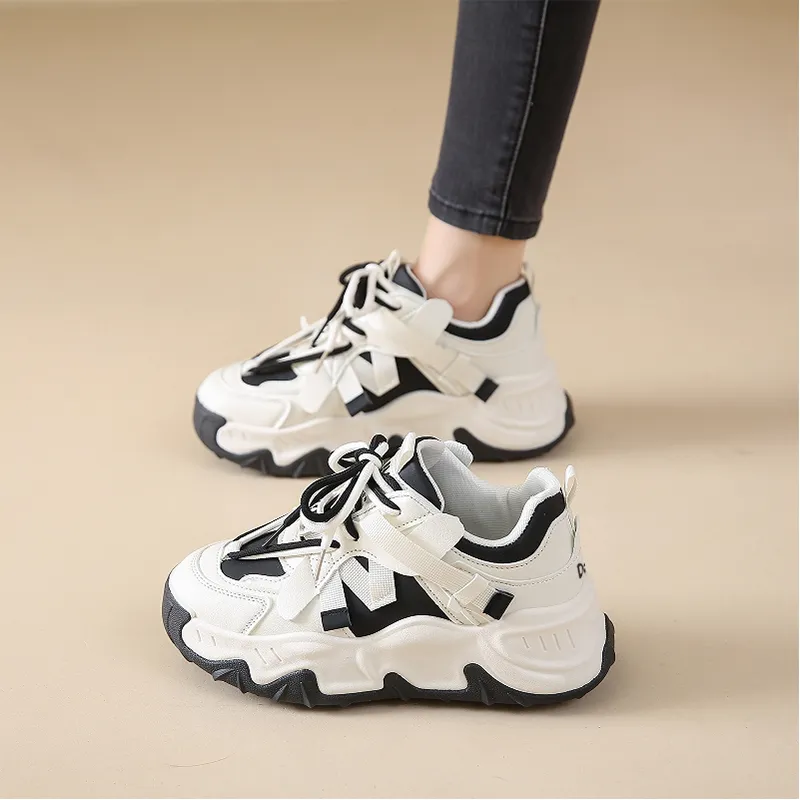 Budding Bear Slip Resistant, Abrasion Resistant, Lightweight, Height Increasing Low Top Chunky Sneakers Women's-17