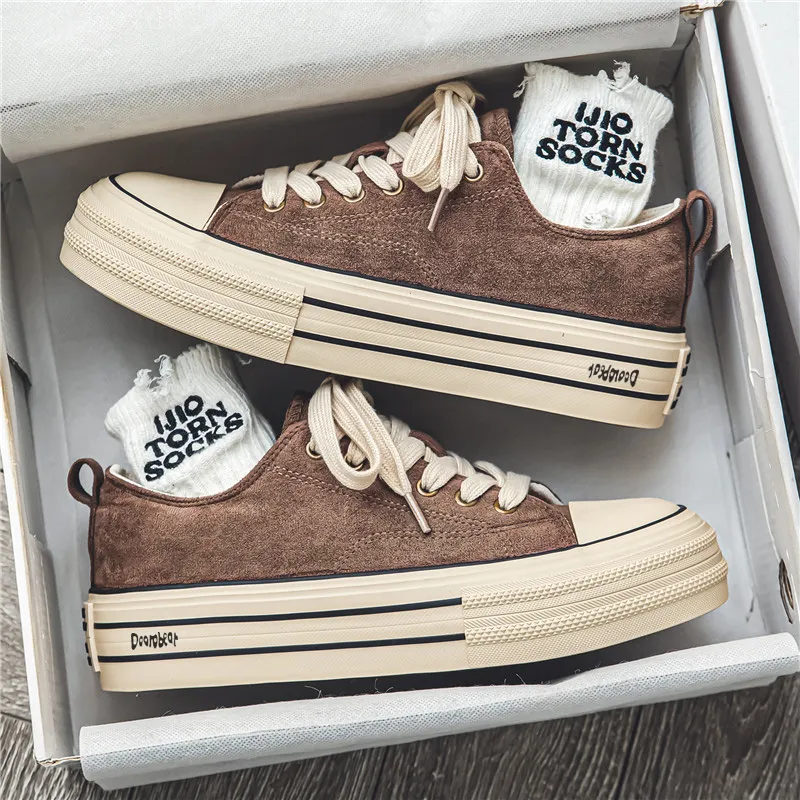 Budding Bear Height Increasing Abrasion Resistant Breathable Low Top Canvas Shoes Men's-3