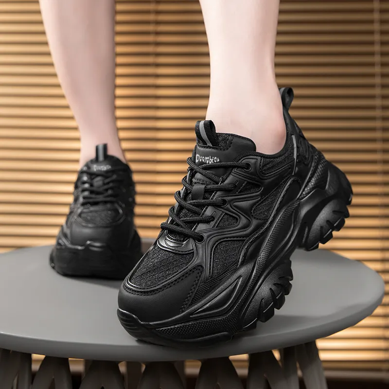 Budding Bear Anti Slip Wear Resistant Breathable Height Increasing Low Top Chunky Sneakers Women's Box-9