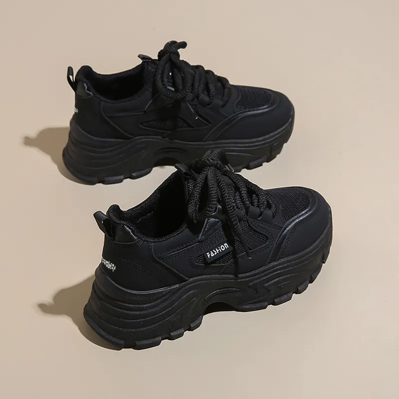 Budding Bear Anti-Slip Wear-Resistant Breathable Lightweight Height Increasing Low-Top Chunky Sneakers Women's Box-13