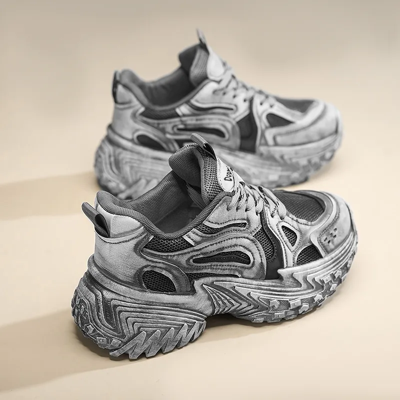Budding Bear Anti-Slip Wear-Resistant Breathable Lightweight Height Increasing Low-Top Chunky Sneakers Unisex-28