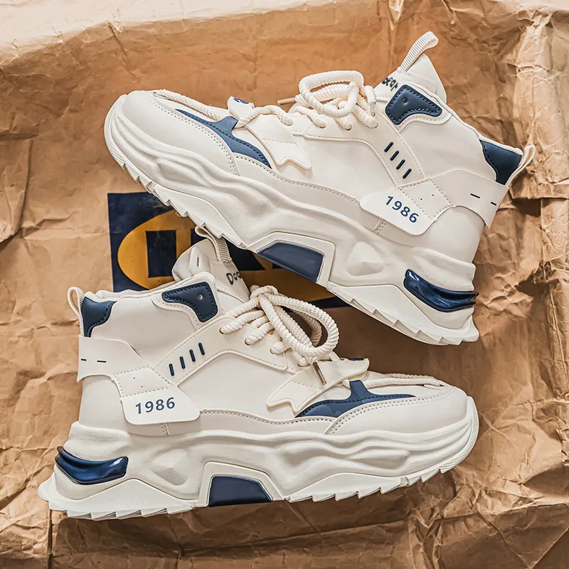 Budding Bear Slip Resistant, Abrasion Resistant, Lightweight, Height Increasing High Top Chunky Sneakers Men's-2