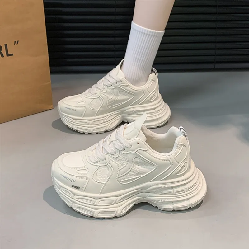 Budding Bear Slip Resistant, Abrasion Resistant, Lightweight, Height Increasing Low Top Chunky Sneakers Women's-17