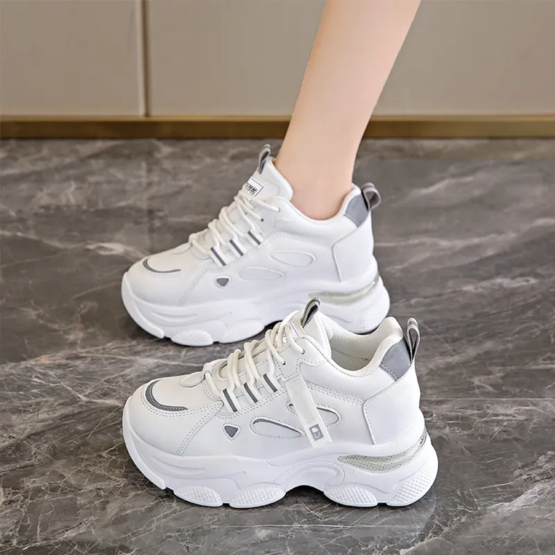 Budding Bear Slip Resistant, Abrasion Resistant, Lightweight, Height Increasing Low Top Chunky Sneakers Women's-21
