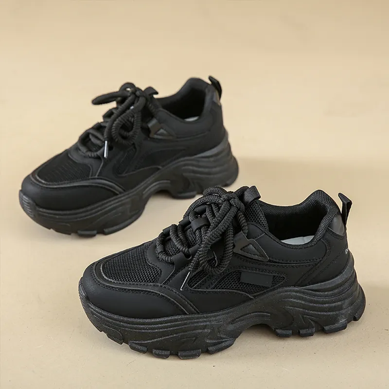 Budding Bear Anti-Slip Wear-Resistant Breathable Height Increasing Lightweight Low-Top Chunky Sneakers Women's Box-30