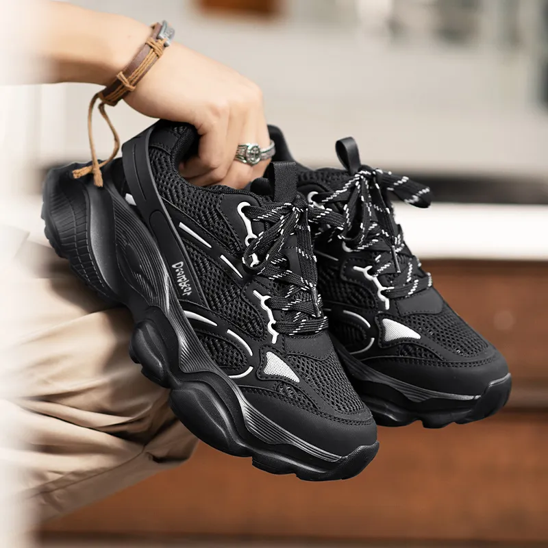 Budding Bear Anti Slip Wear Resistant Breathable Lightweight Height Increasing Low Top Chunky Sneakers Men's Box-19