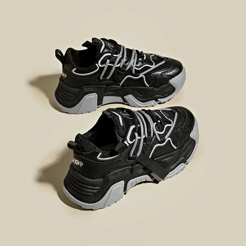 Budding Bear Anti-Slip Wear-Resistant Breathable Height Increasing Low-Top Chunky Sneakers Women's-41