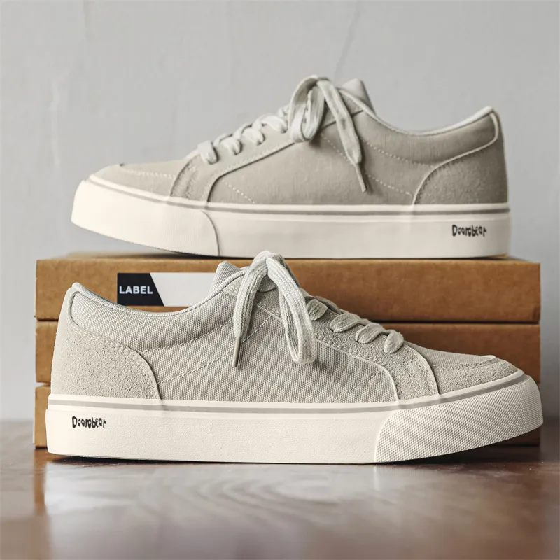 Budding Bear Anti Slip Wear Resistant Breathable Height Increasing Low Top Canvas Shoes Men's Box-9