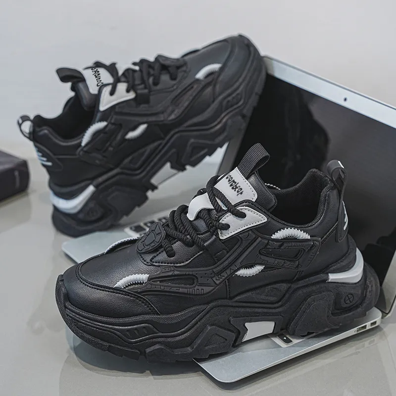 Budding Bear Slip Resistant, Abrasion Resistant, Lightweight, Height Increasing Low Top Chunky Sneakers Men's-33