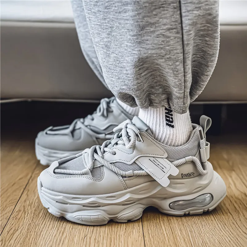 Budding Bear Slip-Resistant Breathable Lightweight Height Increasing Low-Top Chunky Sneakers Men's-9