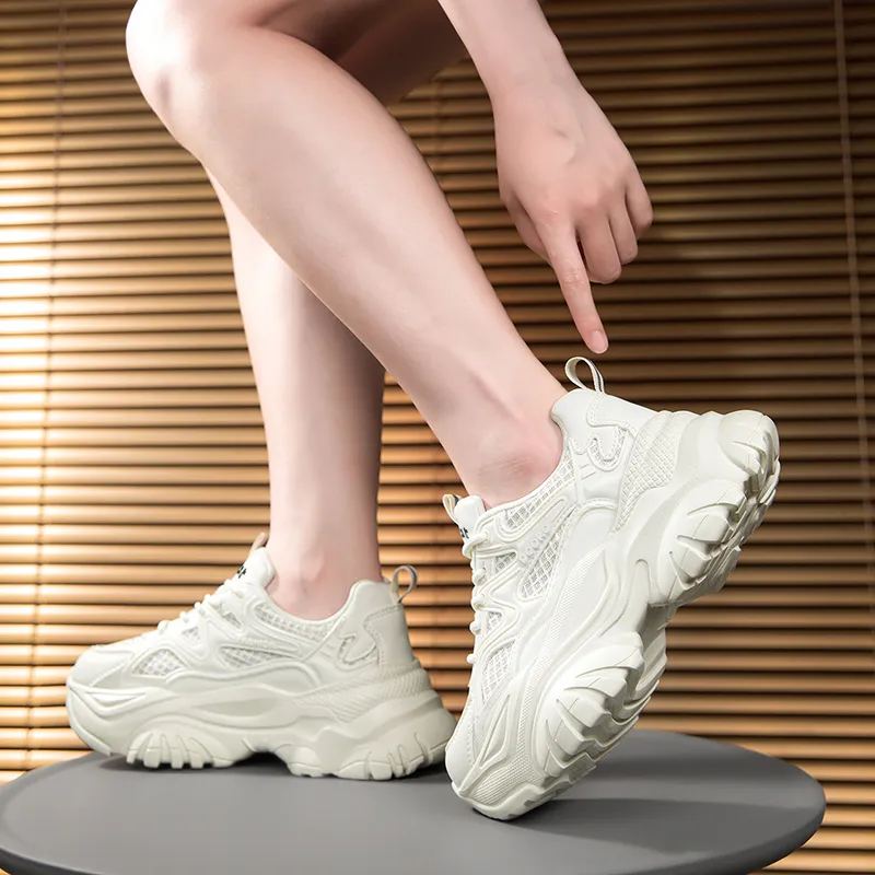 Budding Bear Anti Slip Wear Resistant Breathable Height Increasing Low Top Chunky Sneakers Women's Box-4