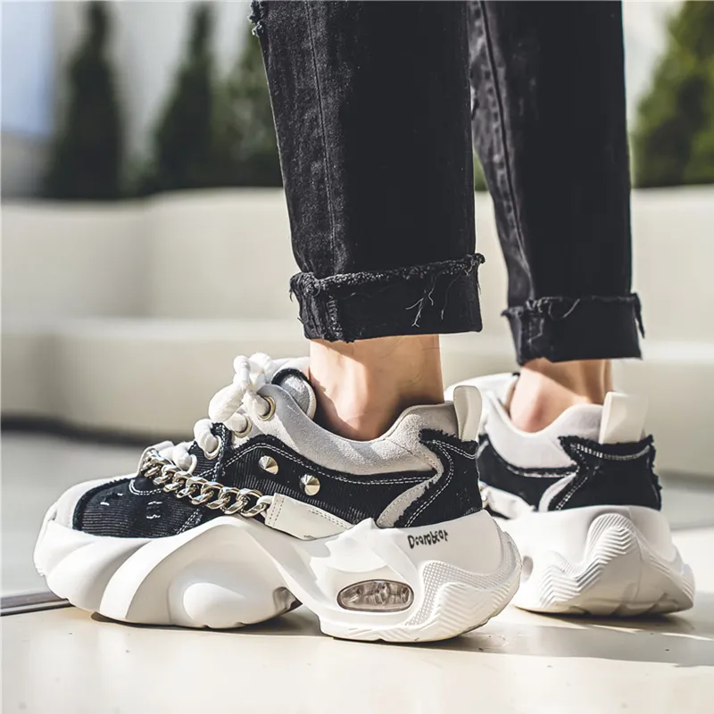 Budding Bear Slip Resistant, Abrasion Resistant, Lightweight, Height Increasing Low Top Chunky Sneakers Men's-11