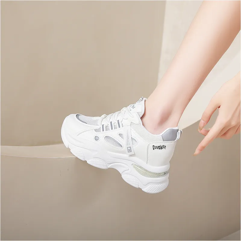 Budding Bear Anti Slip Wear Resistant Breathable Lightweight Height Increasing Low Top Chunky Sneakers Women's Box-7