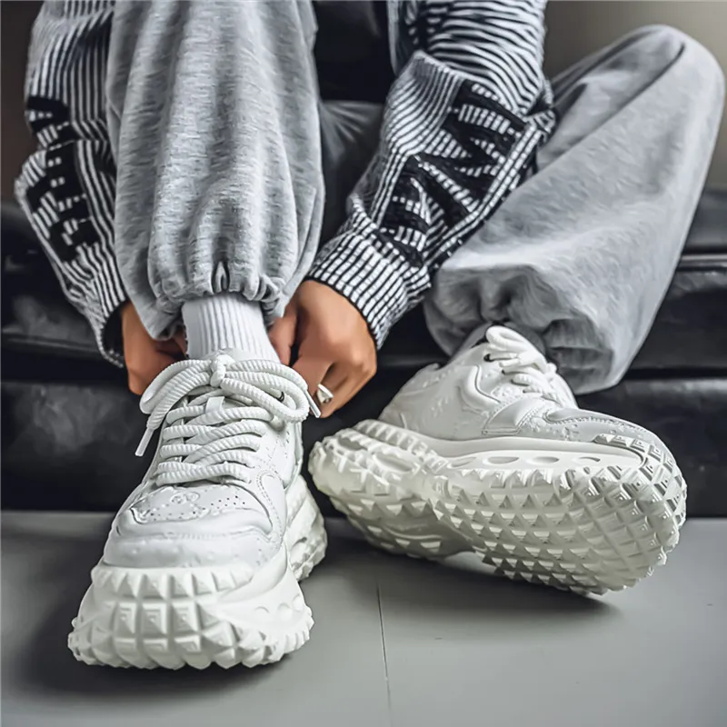 Budding Bear Slip Resistant, Abrasion Resistant, Lightweight, Height Increasing Low Top Chunky Sneakers Men's-2