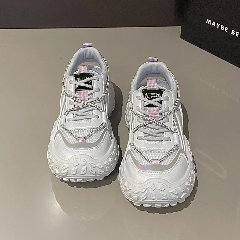 Budding Bear Anti-Slip Wear-Resistant Breathable Height Increasing Low-Top Chunky Sneakers Women's Box-15
