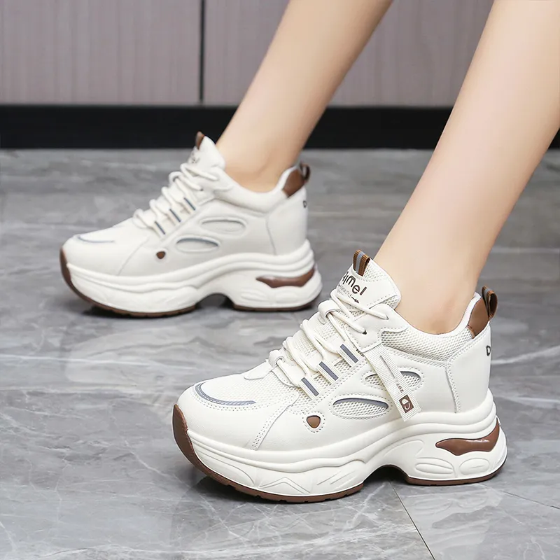 Budding Bear Anti-Slip Wear-Resistant Breathable Height Increasing Low-Top Chunky Sneakers Women's Box-3
