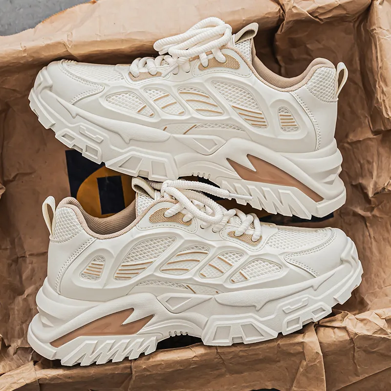 Budding Bear Anti-Slip And Wear-Resistant Lightweight Height Increasing Low-Top Chunky Sneakers Men's-32
