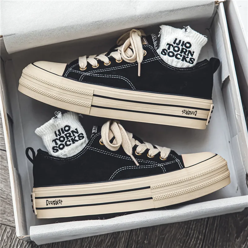 Budding Bear Height Increasing Abrasion Resistant Breathable Low Top Canvas Shoes Men's-15