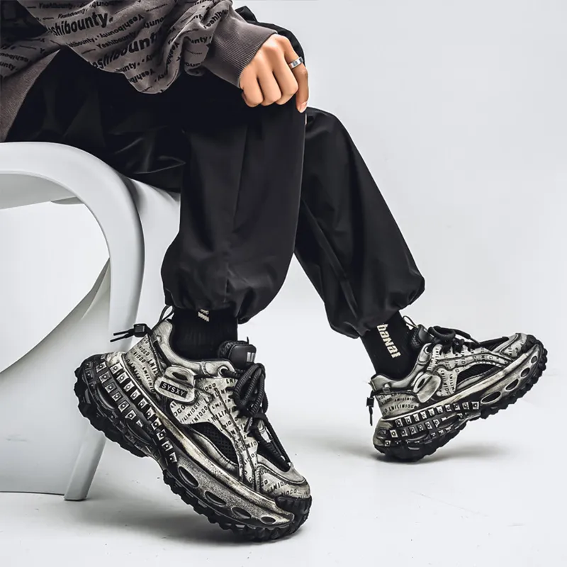 Budding Bear Anti Slip Wear Resistant Breathable Height Increasing Low Top Chunky Sneakers Men's Box-3