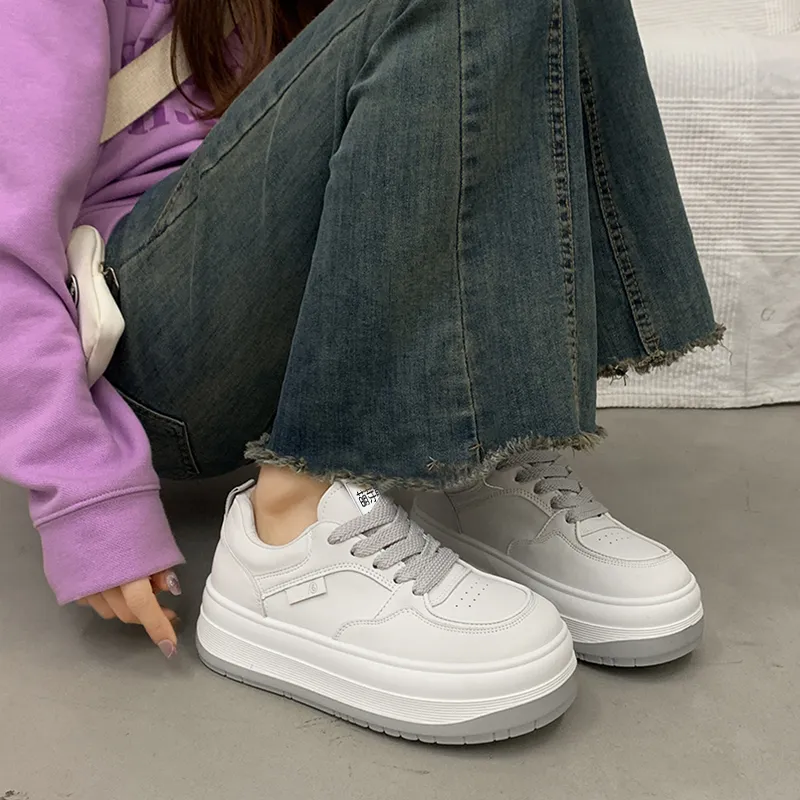 Budding Bear Slip Resistant, Abrasion Resistant, Lightweight, Height Increasing Low Top Skateboard Shoes Women's-18