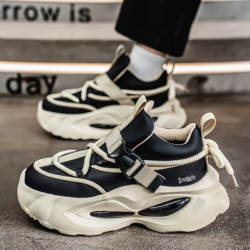 Budding Bear Slip Resistant, Abrasion Resistant, Lightweight, Height Increasing Low Top Chunky Sneakers Men's-9