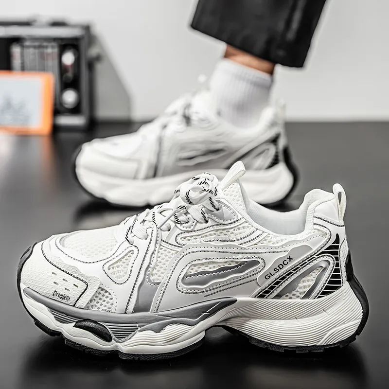 Budding Bear Anti Slip And Wear Resistant Height Increasing Low Top Chunky Sneakers Men's-17