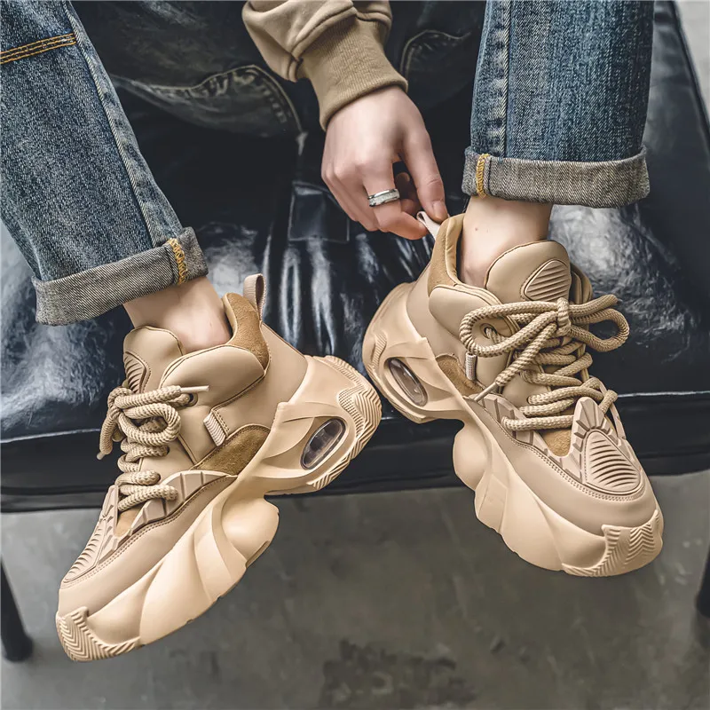 Budding Bear Anti-Slip And Wear-Resistant Lightweight Height Increasing Low-Top Chunky Sneakers Men's-16