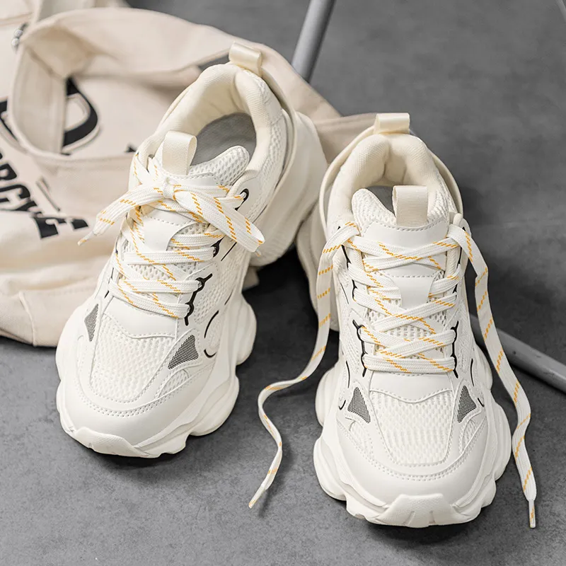 Budding Bear Anti Slip Wear Resistant Breathable Lightweight Height Increasing Low Top Chunky Sneakers Men's Box-13