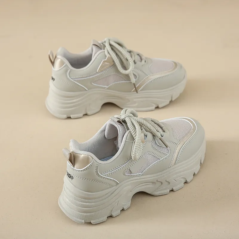 Budding Bear Anti-Slip Wear-Resistant Breathable Height Increasing Lightweight Low-Top Chunky Sneakers Women's Box-8