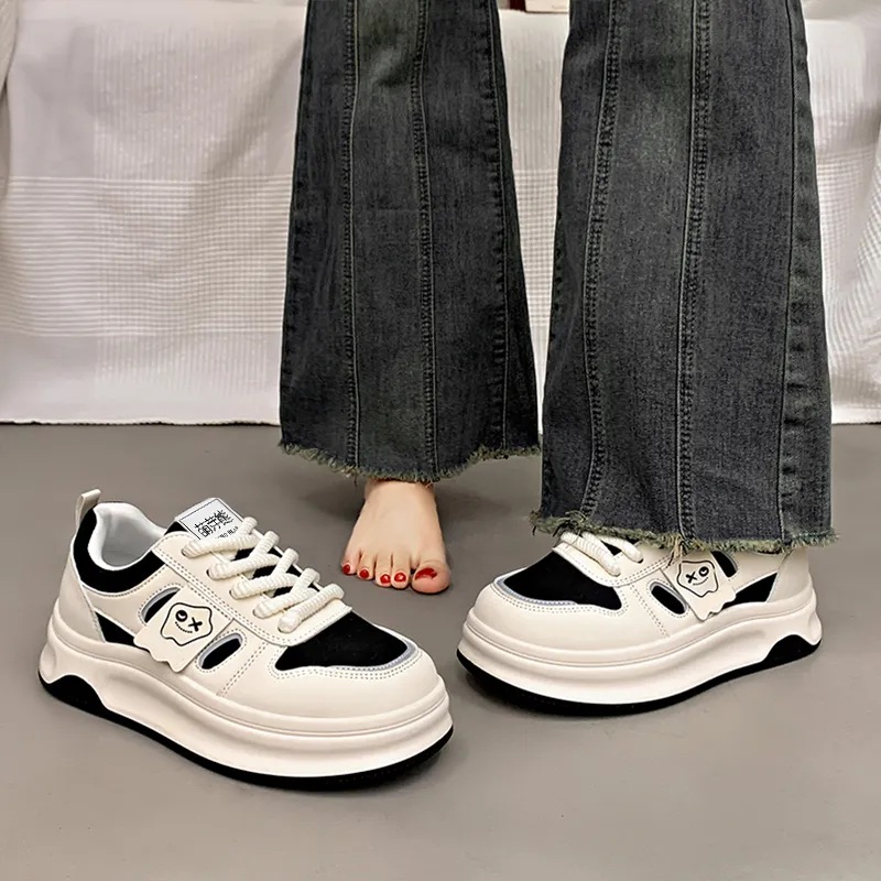Budding Bear Anti-Slip And Wear-Resistant Lightweight Height Increasing Low-Top Skateboard Shoes Women's-18