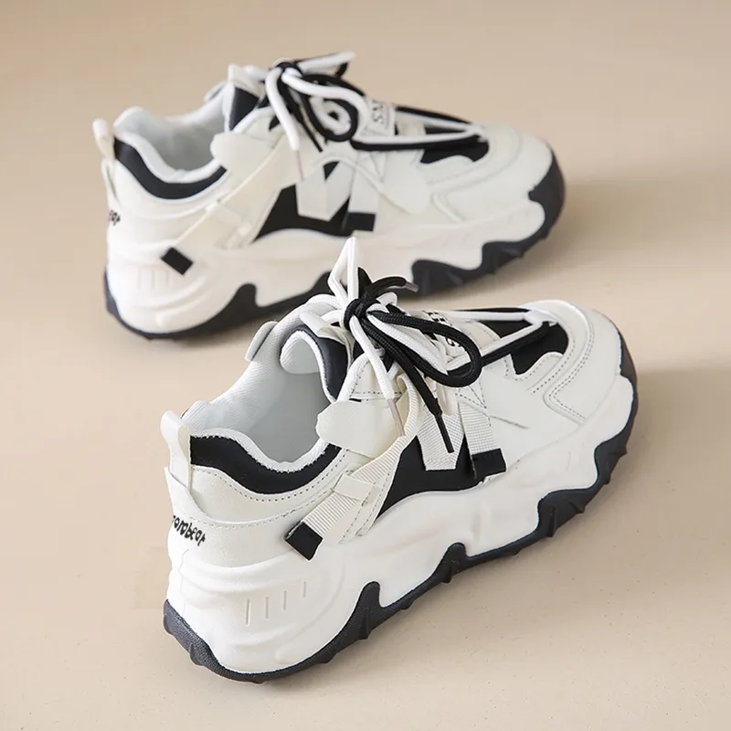 Budding Bear Slip Resistant, Abrasion Resistant, Lightweight, Height Increasing Low Top Chunky Sneakers Women's-15