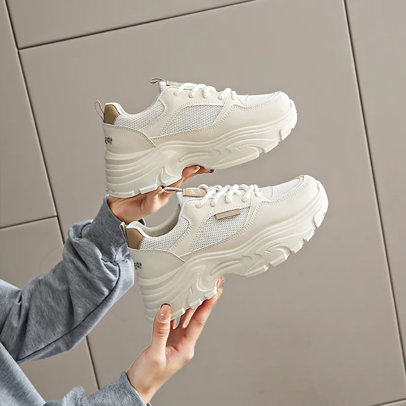 Budding Bear Anti-Slip Wear-Resistant Breathable Lightweight Height Increasing Low-Top Chunky Sneakers Women's-3