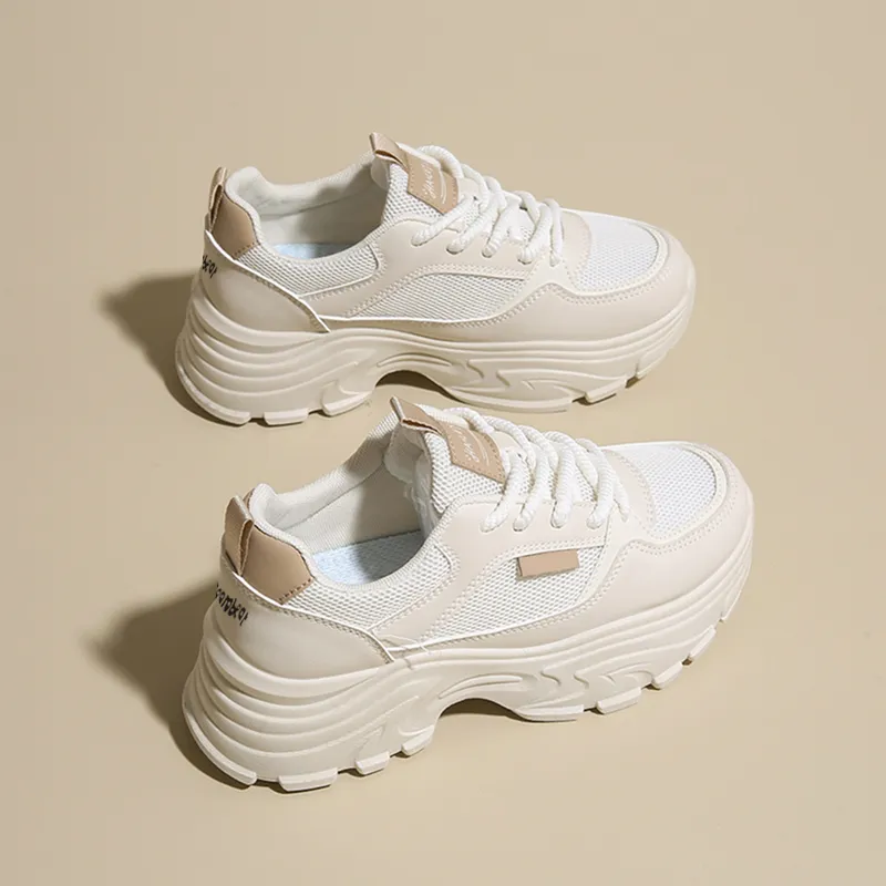 Budding Bear Anti-Slip Wear-Resistant Breathable Lightweight Height Increasing Low-Top Chunky Sneakers Women's-2