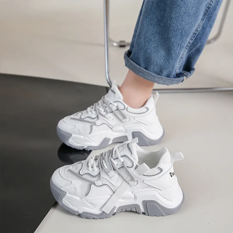 Budding Bear Anti-Slip Wear-Resistant Breathable Height Increasing Low-Top Chunky Sneakers Women's-38