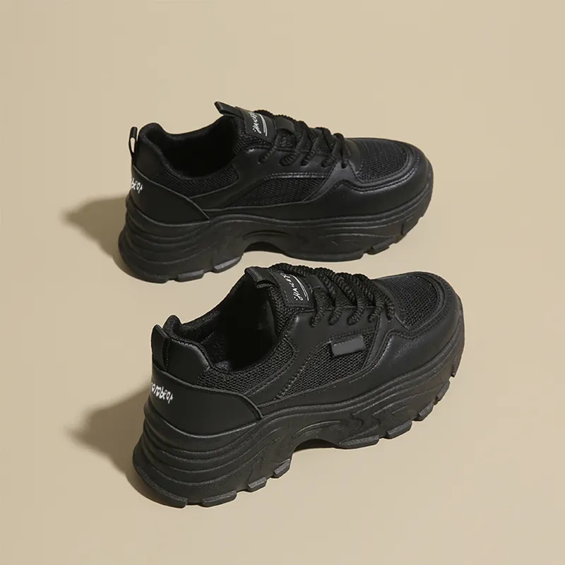 Budding Bear Anti-Slip Wear-Resistant Breathable Lightweight Height Increasing Low-Top Chunky Sneakers Women's-21