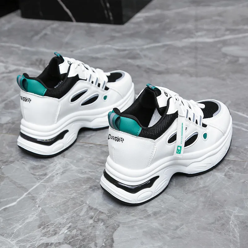 Budding Bear Anti-Slip Wear-Resistant Breathable Height Increasing Low-Top Chunky Sneakers Women's Box-12